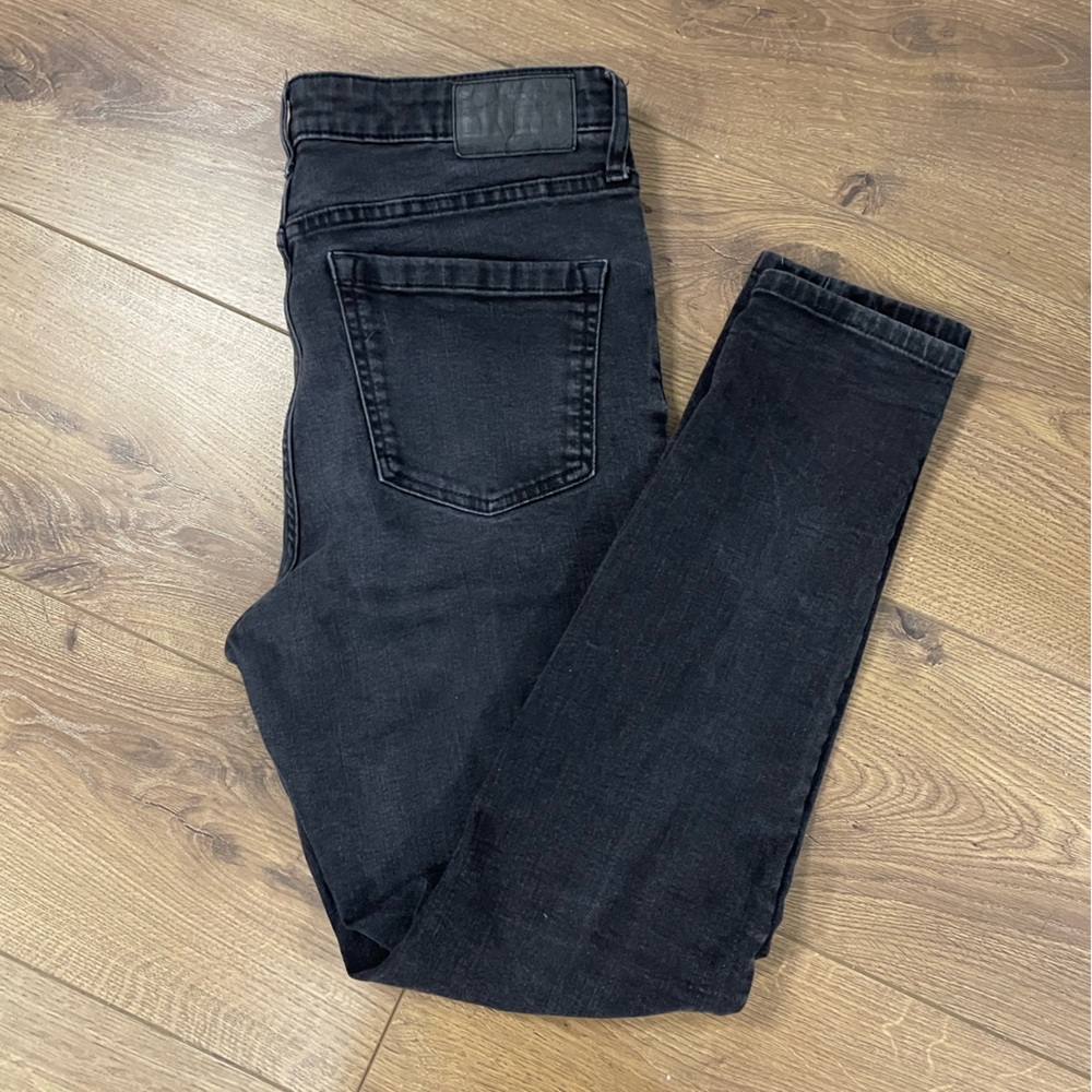 Frank and Oak Debbie Black Faded Skinny Jeans Denim Pants 29” Waist